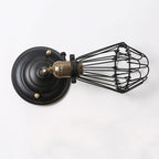 Alessio Industrial Lantern Shaped Metal Wall Lamp, Black/Rust