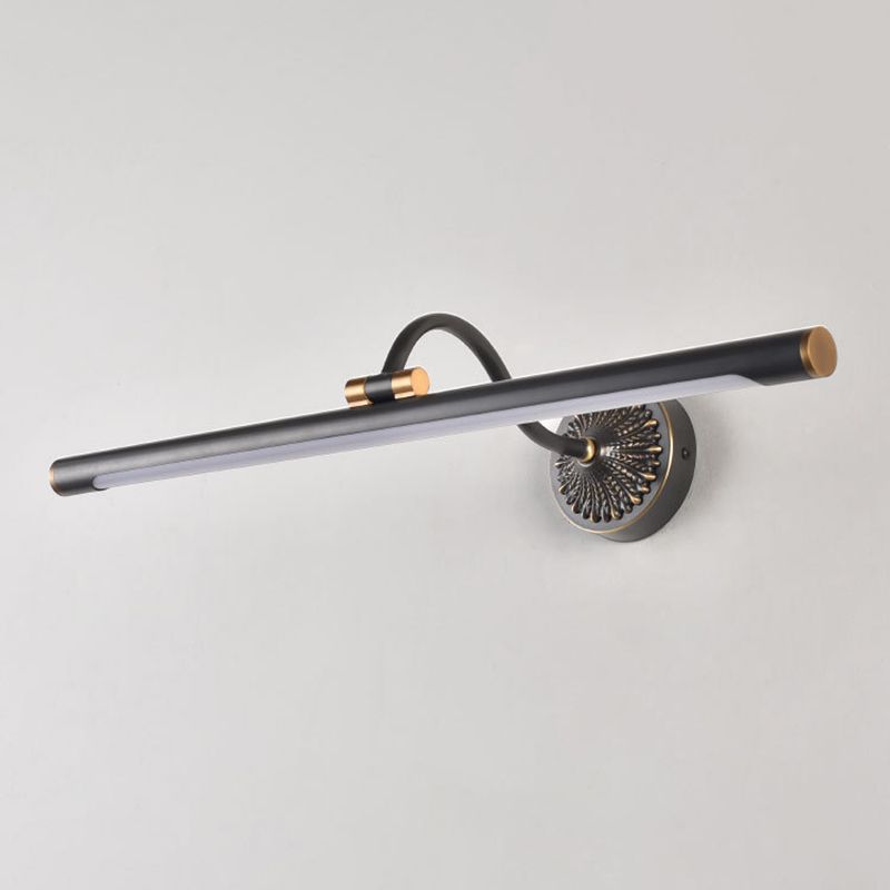 Tiffany Black Adjustable Reading Spotlight Wall Lamp, Metal/Wood