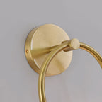 Valentina Modern Arc Globe Glass Wall Lamp, Brass, Living Room