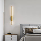 Arisha Modern Linear Metal& Bedroom Wall Lamp, Black/Brass