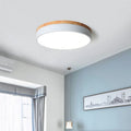 Aria Nordic LED Round Flush Mount Ceiling Light Wood Color