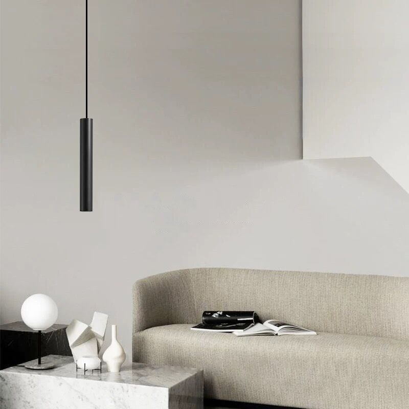 Arisha Minimalist Cylinder Black Pendant Light
