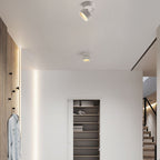 Arisha Flush Mount Ceiling Light Cylindrical Modern, Metal, Black/White, Hallway
