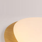 Arisha Flush Mount Ceiling Light Modern, Metal, Walnut/Natural