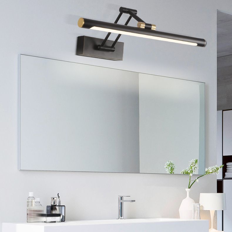Arisha Modern Adjustable Mirror Front Vanity Metal LED Wall Lamp, Black/White
