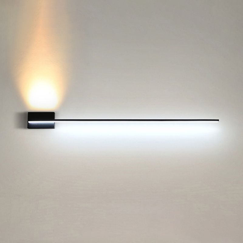 Arisha Minimalist Linear Metal Vanity Wall Light, Black, Bathroom