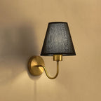 Tiffany Nordic Fabric Metal Vanity Wall Lamp, Black/White/Coffee/Flaxen