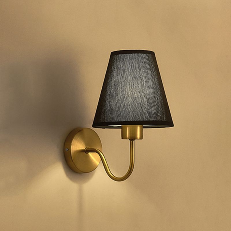 Tiffany Nordic Fabric Metal Vanity Wall Lamp, Black/White/Coffee/Flaxen