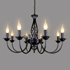 Silva Pendant Light Candle Retro, Metal/Glass, Black/White, Restaurant
