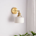 Arisha Vintage Column Ceramic Vanity Light, White, Bedroom