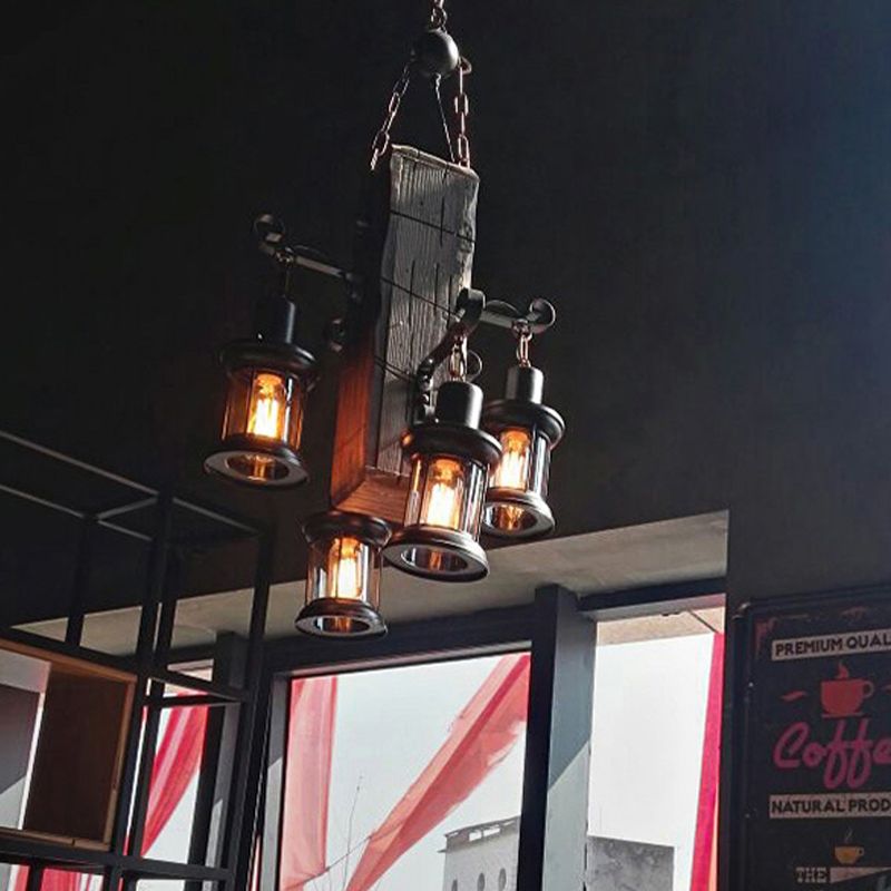 Austin Industrial Lantern Wood Pendant Light