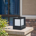 Ray Modern Simple Rectangle Metal Outdoor Floor Lamp, Black