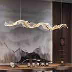 Kristy Pendant Light Designer Wave , White/Gold, Dining Room
