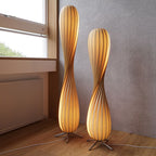 Ozawa Modern Twisted Wood Floor Lamp, Wood Color