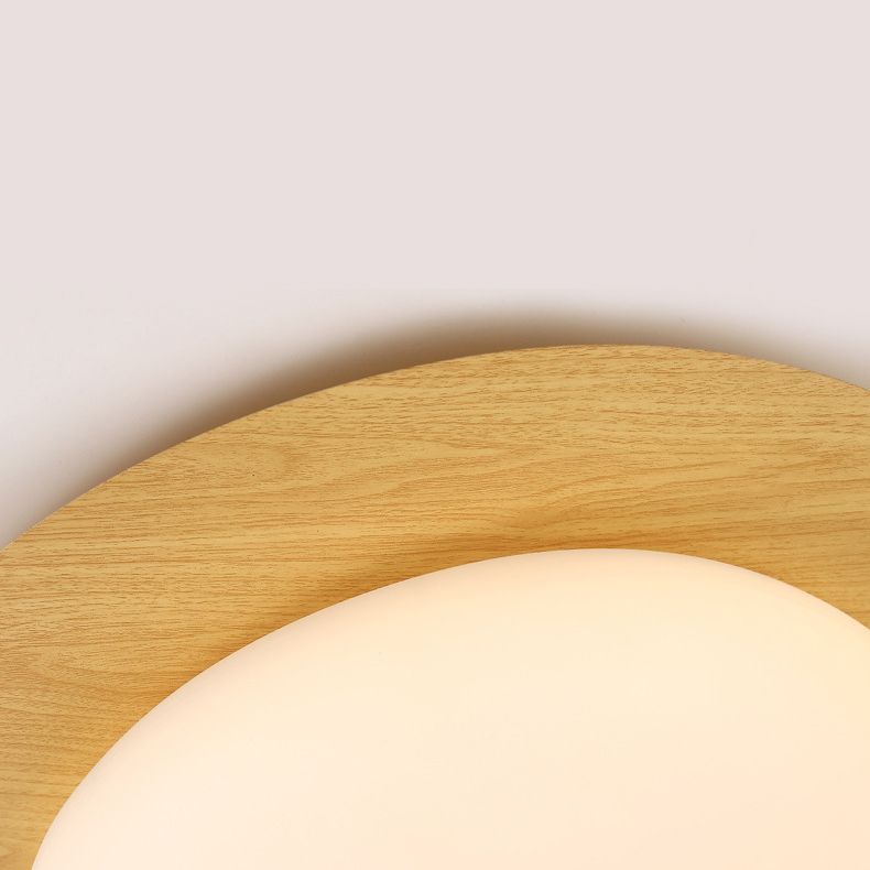 Arisha Flush Mount Ceiling Light Modern, Metal, Walnut/Natural