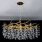 Kristy Contemporary Gold Glass Crystal Chandelier
