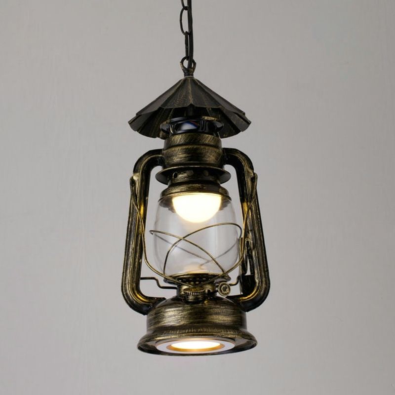 Silva Vintage Rustic Kerosene Pendant Light, 3 Color, 4 Style