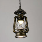 Silva Vintage Rustic Kerosene Pendant Light, 3 Color, 4 Style