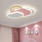 Aria Modern Cloud/Rainbow Flush Mount Ceiling Light Pink/White