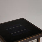 Ray Modern Rectangular Metal Outdoor Solar Lamp, Black/ Brass/Bronze