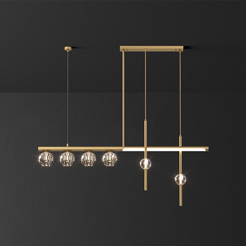 Kristy Metal & Crystal Pendant Light, Gold
