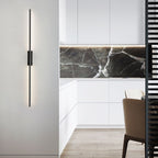 Arisha Modern Linear Metal& Bedroom Wall Lamp, Black/Brass