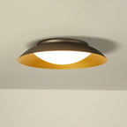 Arisha Round Metal Flush Mount Ceiling Light, Brass