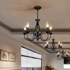 Silva Pendant Light Candle Retro, Metal/Glass, Black/White, Restaurant