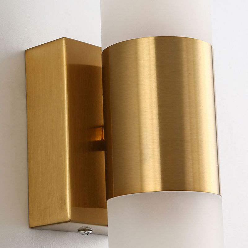 Arisha Modern Double Headed Metal Glass Vanity Wall Lamp, Black/Gold