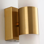Arisha Modern Double Headed Metal Glass Vanity Wall Lamp, Black/Gold