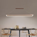 Gloen Modern Rectangular Hanging Pendant Light, Gold/Coffee