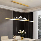Arisha Designer Mountain Shape LED Pendant Light, Black/Gold