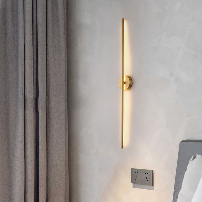 Fauro Modern Linear Metal&Silica Gel Wall Mount Lamps, Gold