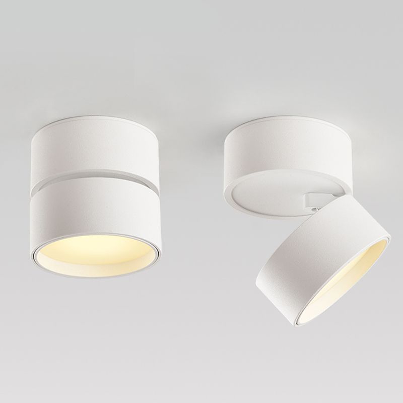 Arisha Flush Mount Ceiling Light Cylindrical Modern, Metal, Black/White, Hallway