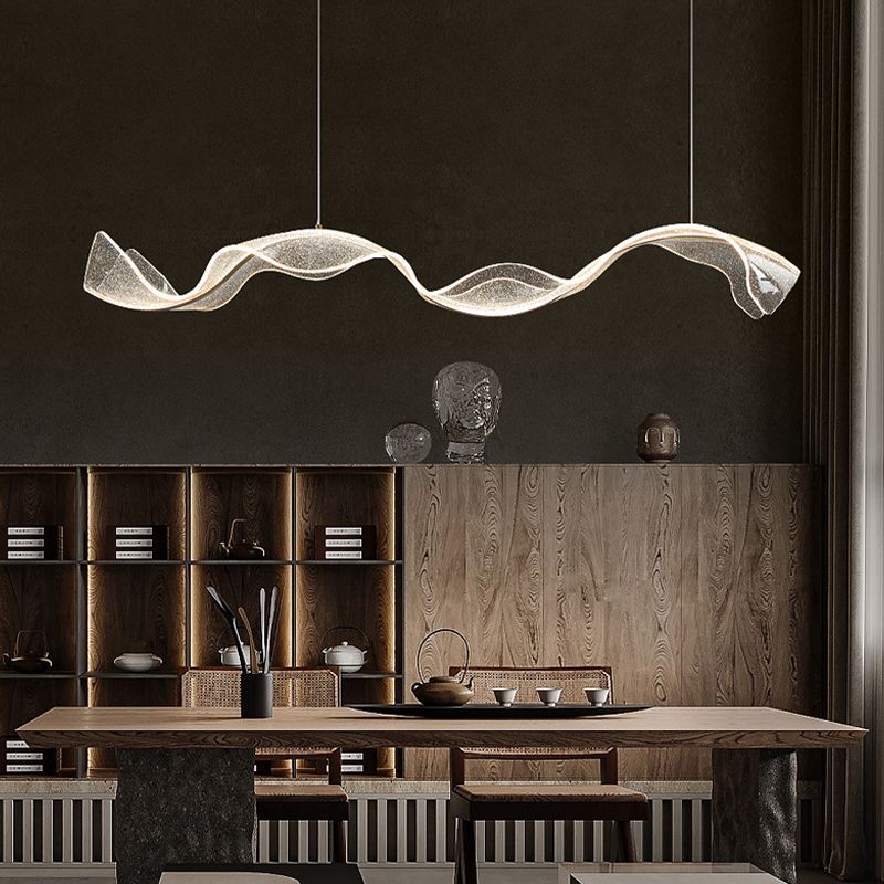 Kristy Pendant Light Designer Wave , White/Gold, Dining Room