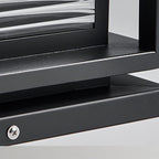 Ray Contemporary LED Rectangular Metal Outdoor Lamps, Black