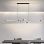 Arisha Modern Linear Metal Pendant Light, Black/White/Grey