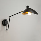 Epoch Industrial Swing Arm Vanity Wall Lamp, Black/Gold