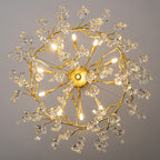 Kristy Contemporary Gold Glass Crystal Chandelier
