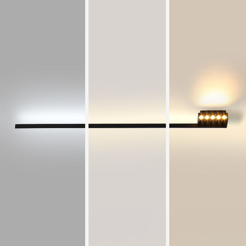 Arisha Minimalist Linear Metal Vanity Wall Light, Black, Bathroom