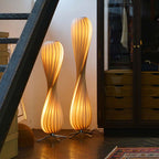 Ozawa Modern Twisted Wood Floor Lamp, Wood Color
