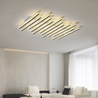 Arisha Flush Mount Ceiling Light Linear Modern,Wave  Black, Living Room