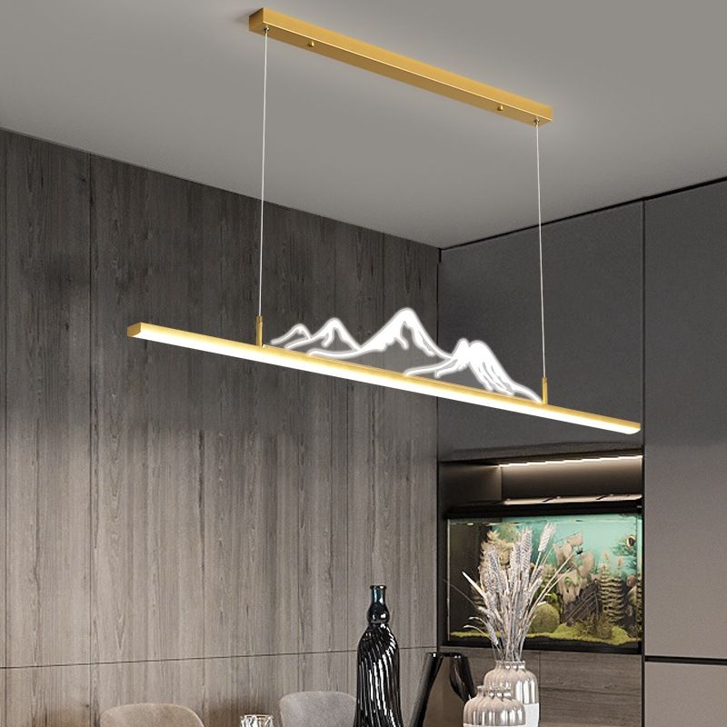Arisha Designer Mountain Shape LED Pendant Light, Black/Gold