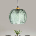 Aira Green Nordic Artistic Ribbed Glass Pendant Light