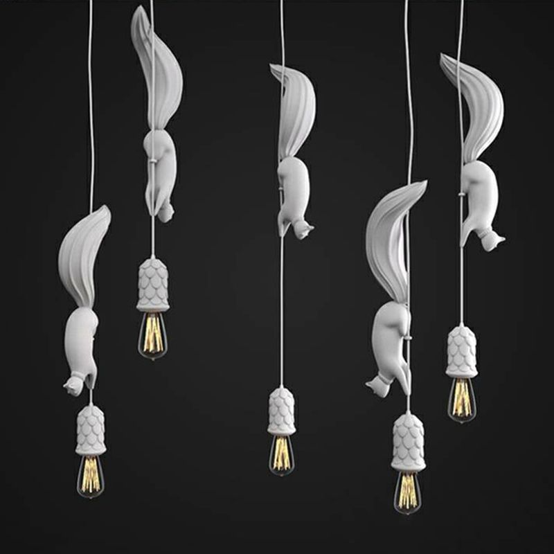 Aria Pendant Light Squirrel/Pinecone Modern, Resin, Restaurant