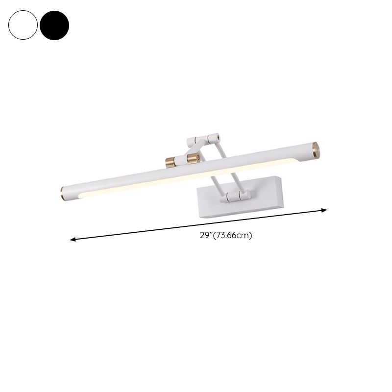 Arisha Modern Adjustable Mirror Front Vanity Metal LED Wall Lamp, Black/White