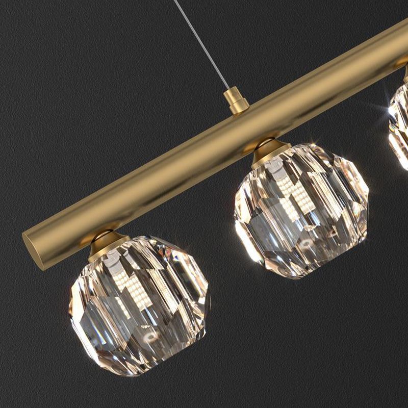 Kristy Metal & Crystal Pendant Light, Gold