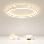 Arisha Modern Round Led Metal Flush Mount Ceiling Light, White/Black
