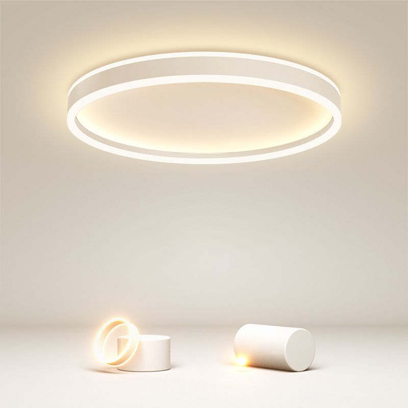 Arisha Modern Round Led Metal Flush Mount Ceiling Light, White/Black