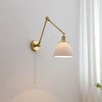 Arisha Wall Lamp Modern Drum Ceramics Metal Adjustable, White